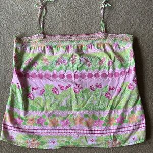 VINTAGE Lilly Pulitzer Pink & Green Spaghetti Strap Camisole